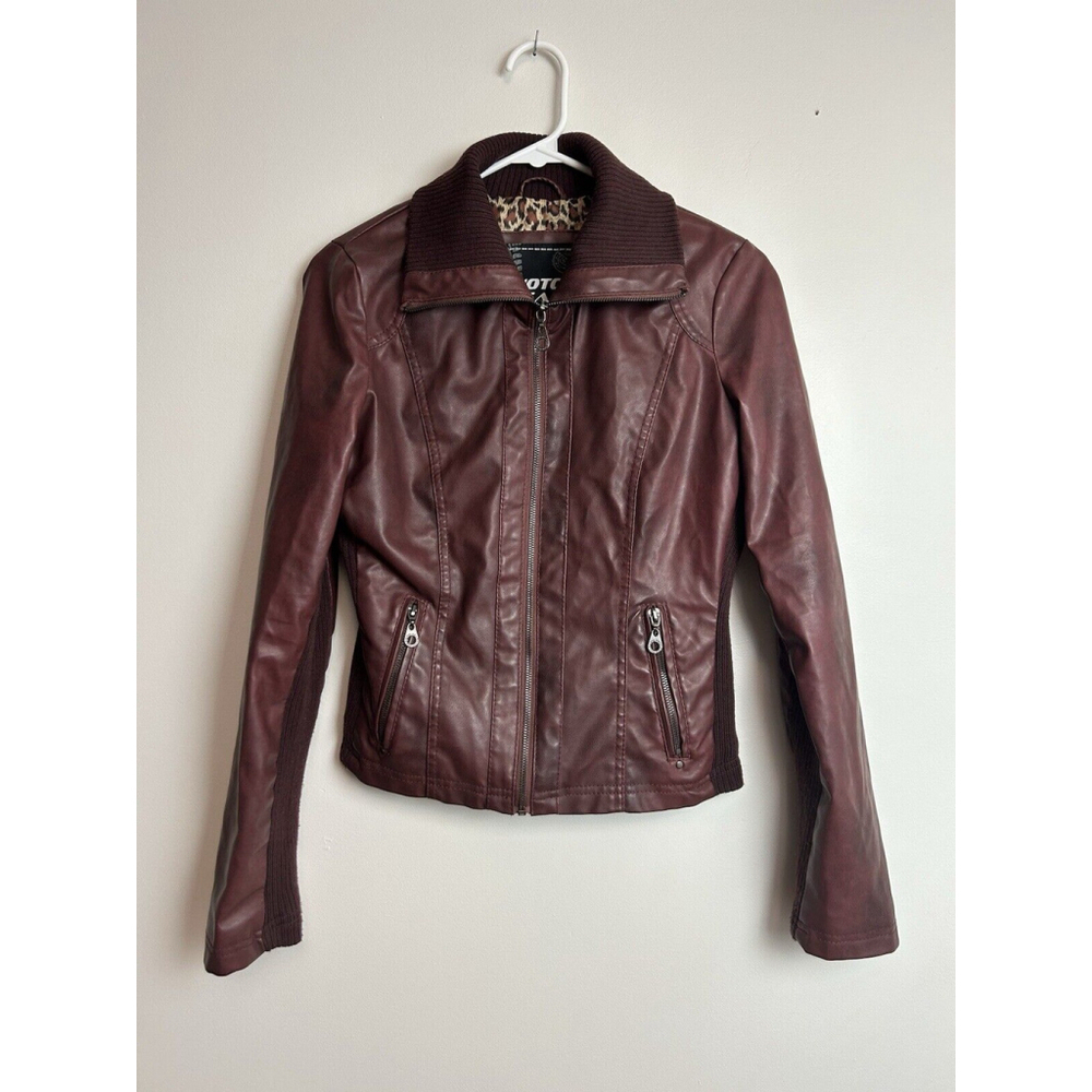 Moto Gear Sz.S Faux Leather Cheetah Motorcycle Biker Glam Date Night Jacket